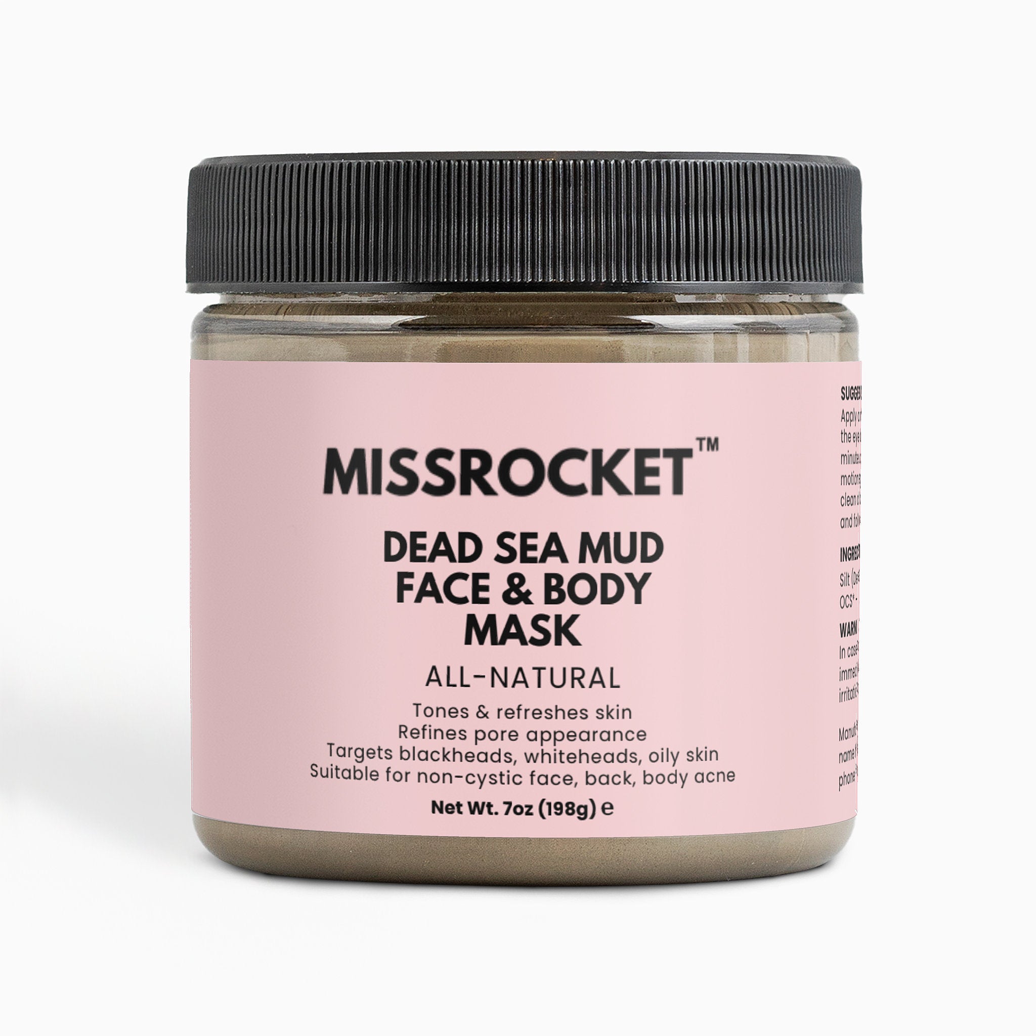 Missrocket Dead Sea face and body mask formulated to detoxify, clarify, and nourish the skin